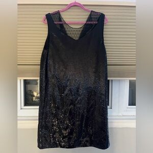 New with tag Emporio Armani black sequenced dress with lace